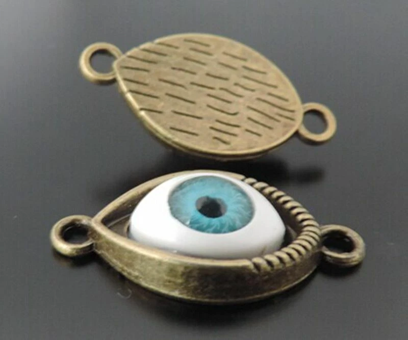 10 PIEZAS Antiguo Bronce 30x15x7mm Dijes Mal de Ojo Colgante Ojo Azul Fabricación de Joyas Foto 2 de 2
