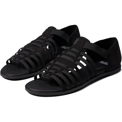 Eileen Fisher NWOB Rato Black Tumbled Nubuck Sandal Size 9.5 Strappy Open Toe