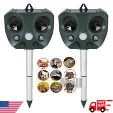 Upgraded Solar Ultrasonic Animal Repellent Dog Cat Skunk Deer Raccoon For Garden