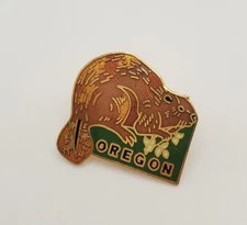 Oregon Beaver Souvenir Travel Lapel Hat Pin