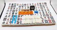 Vintage MAHJONG Set 123 Tiles MAH JONGG  Mah Jong Betting Sticks Dice