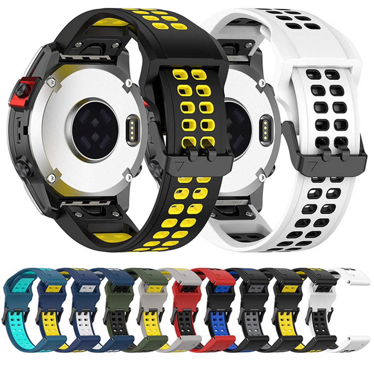 For Garmin Fenix 7X/6X/6X Pro/5X/5X Plus/3HR Quick Fit Silicone