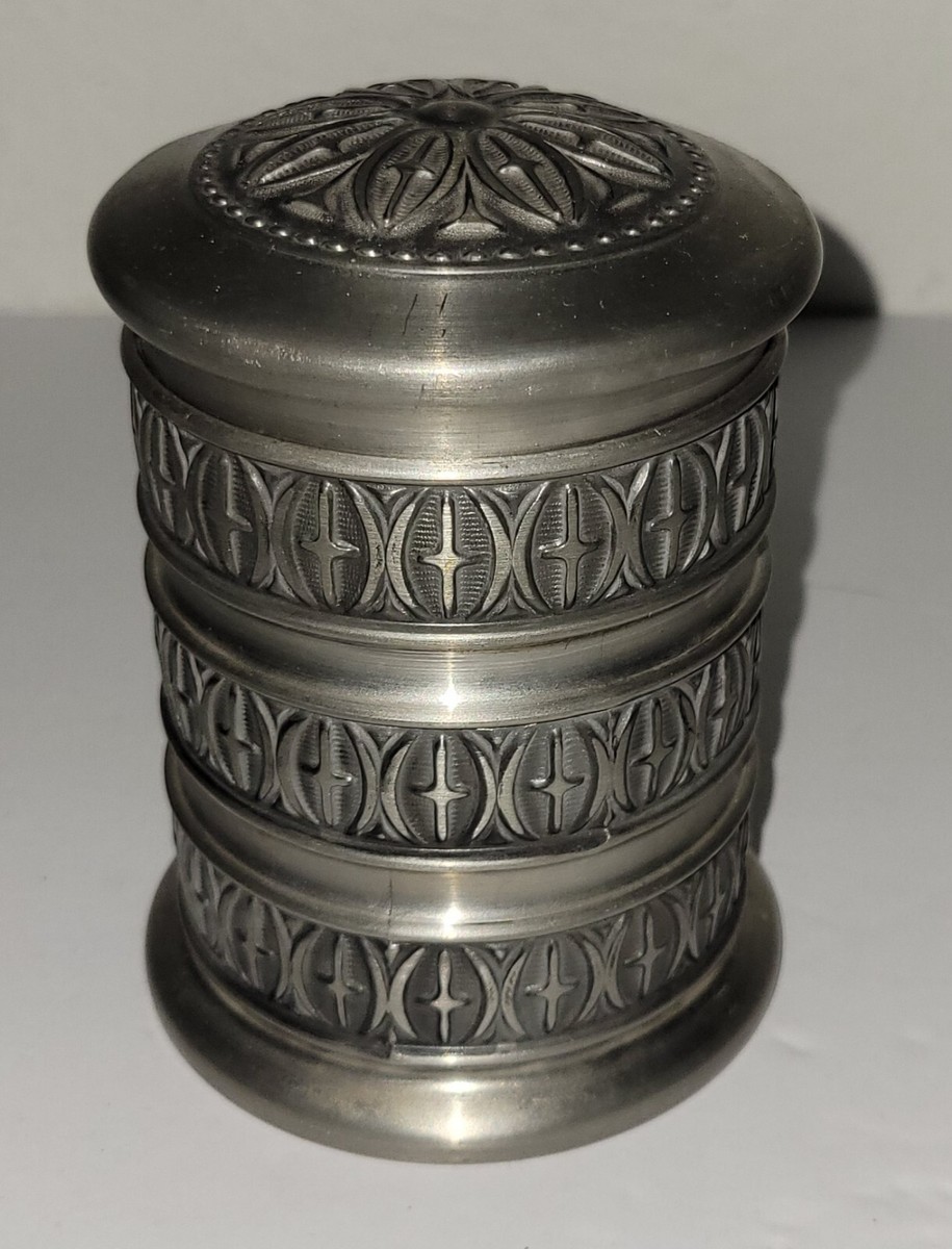 pewter cigarette case Art Deco Stepped Box Vintage Pewter Cigarette Holder Haugrud