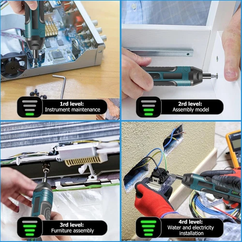 1300mAh Rechargeable Cordless Electric Screwdriver Set Adjustable Torque & Speed - Picture 22 of 22