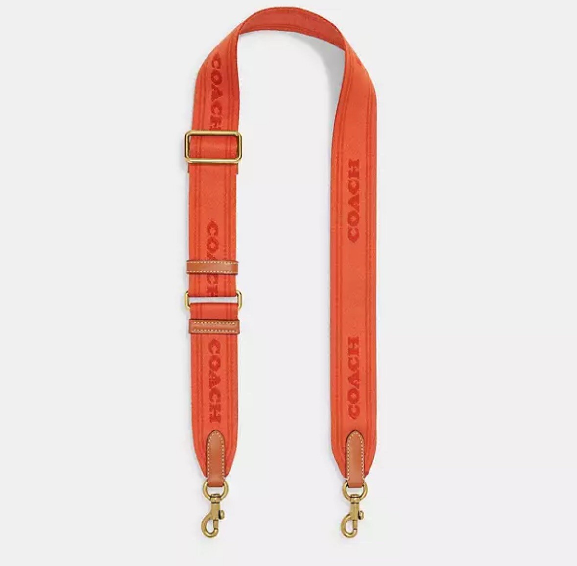 NWT Coach Colorblock Webbing Strap Crossbody Brass/Orange Rust