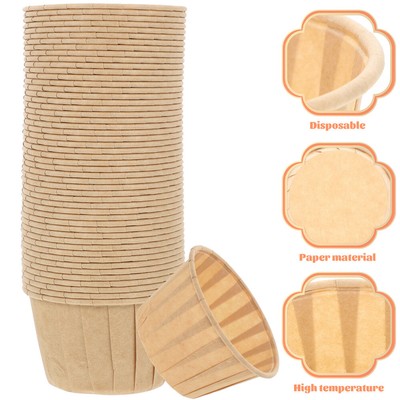  50 Pcs Oil-proof Paper Cup Grease-proof Cake Cups Baking Cupcake Cases