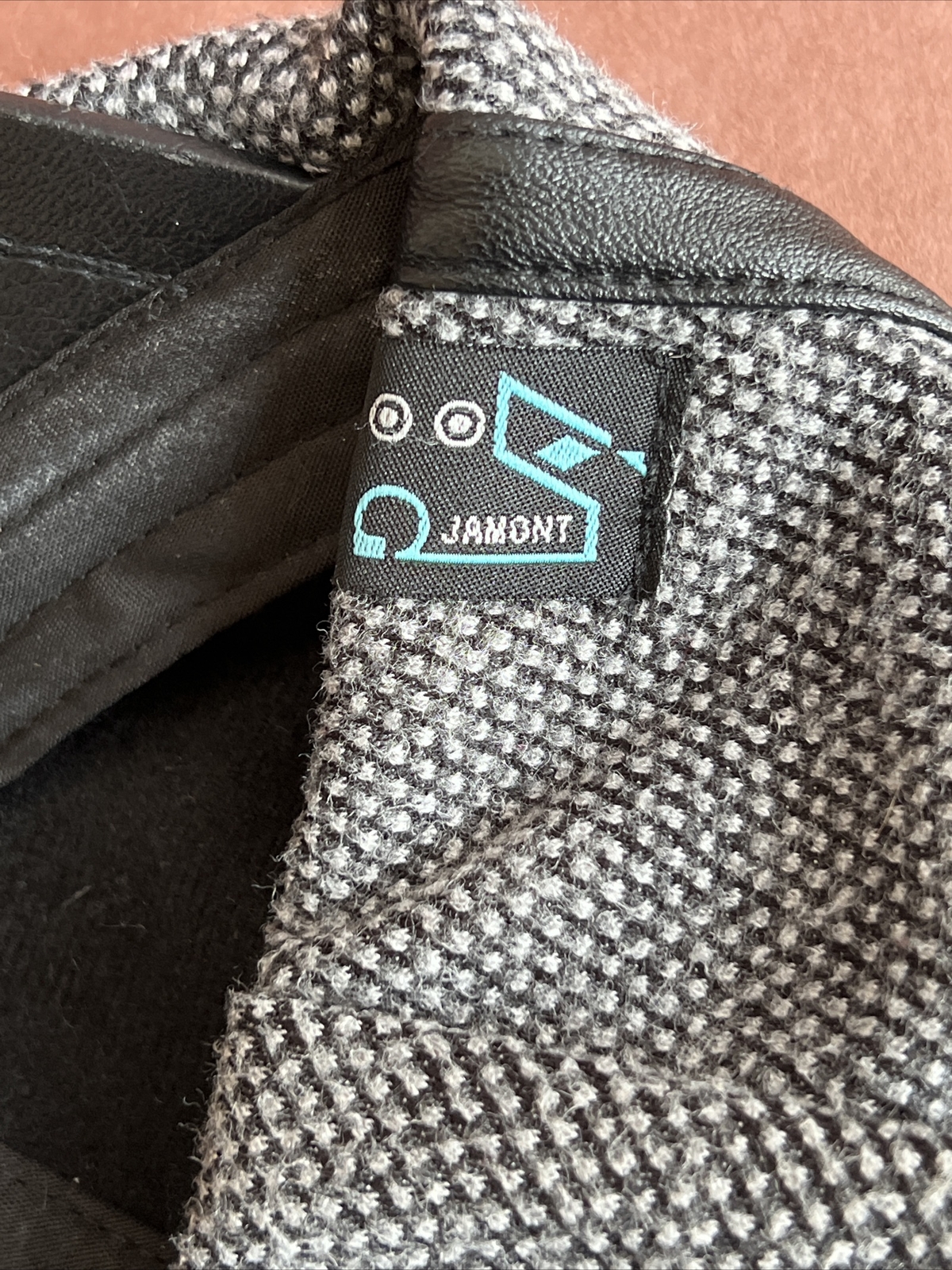 Jamont Gray Patchwork Driving Cap with Black Faux… - image 10