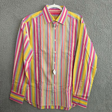 Robert Graham Shirt Mens XLarge Multicolor Striped Long Sleeve Casual Button Up