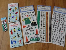 Soccer Scrapbooking Stickers Borders Alphabet Boy & girl Embellishments 