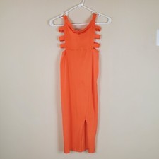 Fashion Nova Orange Dani Midi Strapless Dress Size Small Juniors