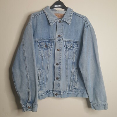 VTG Men's Reliq Denim Jean Trucker Jacket Size XL Faded Distressed 