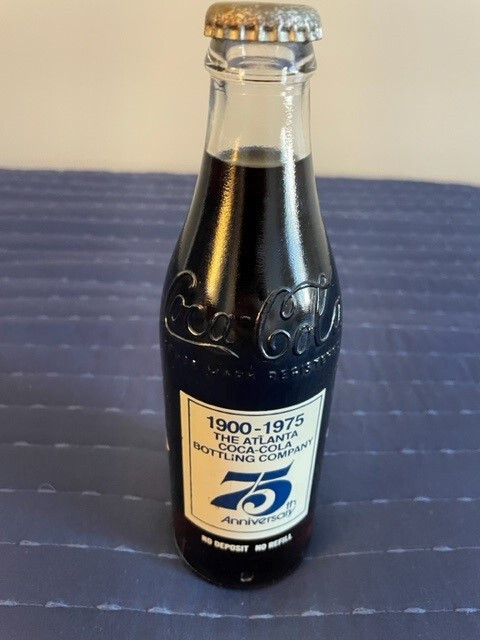 Vintage Coca-Cola 75th Anniversay 10oz Bottle, Unopened