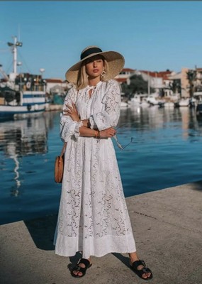 embroidered cotton dress h&m