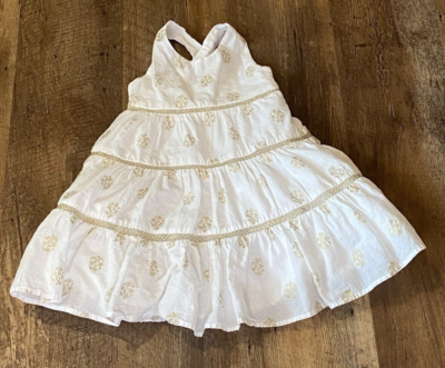 Artisan NY Dress Infant Baby Girl 12 Months White and Gold Sundress | eBay