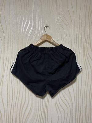 ADIDAS 80s 90s FOOTBALL SOCCER SHORTS sz L MAN BLACK COTTON | eBay