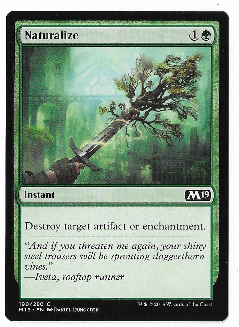 MtG 2019 Core Set Common Naturalize #190 MtG 2019 Core Set Common Naturalize #190