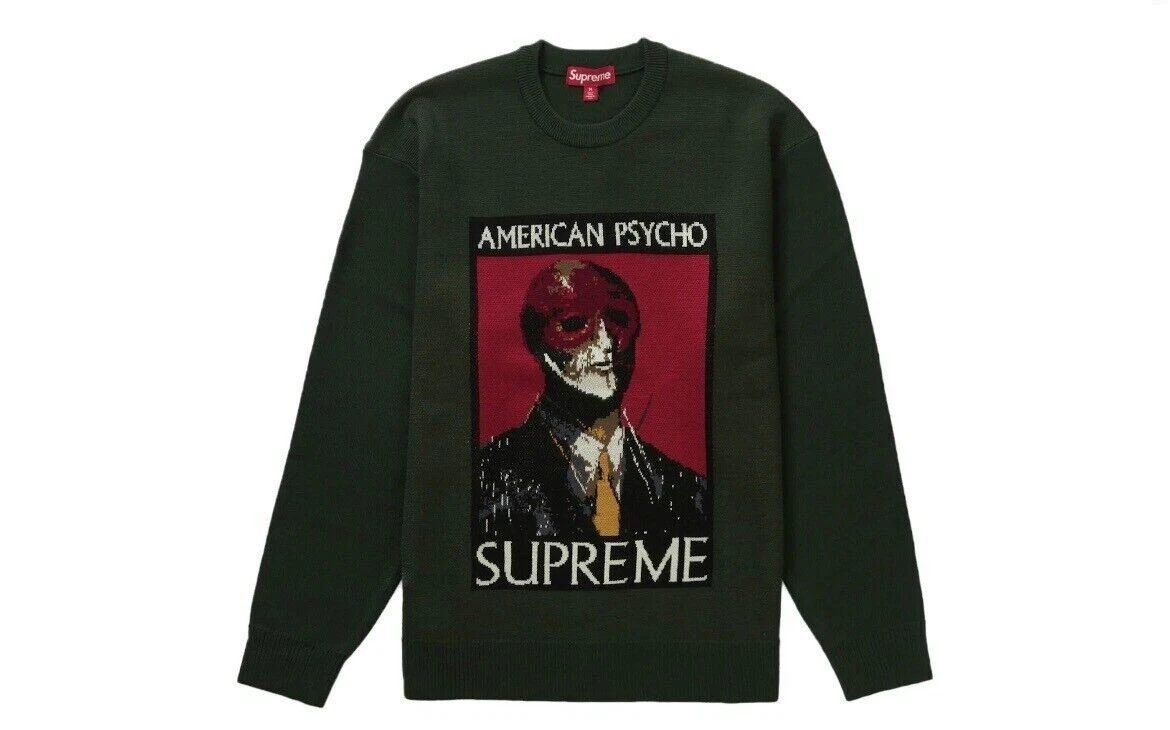SUPREME FW23 AMERICAN PSYCHO SWEAT SHIRT VERT TAILLE LARGE (À LA MAIN)