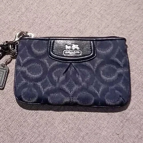Portafoglio Coach Signature da polso pochette in pelle con logo nero