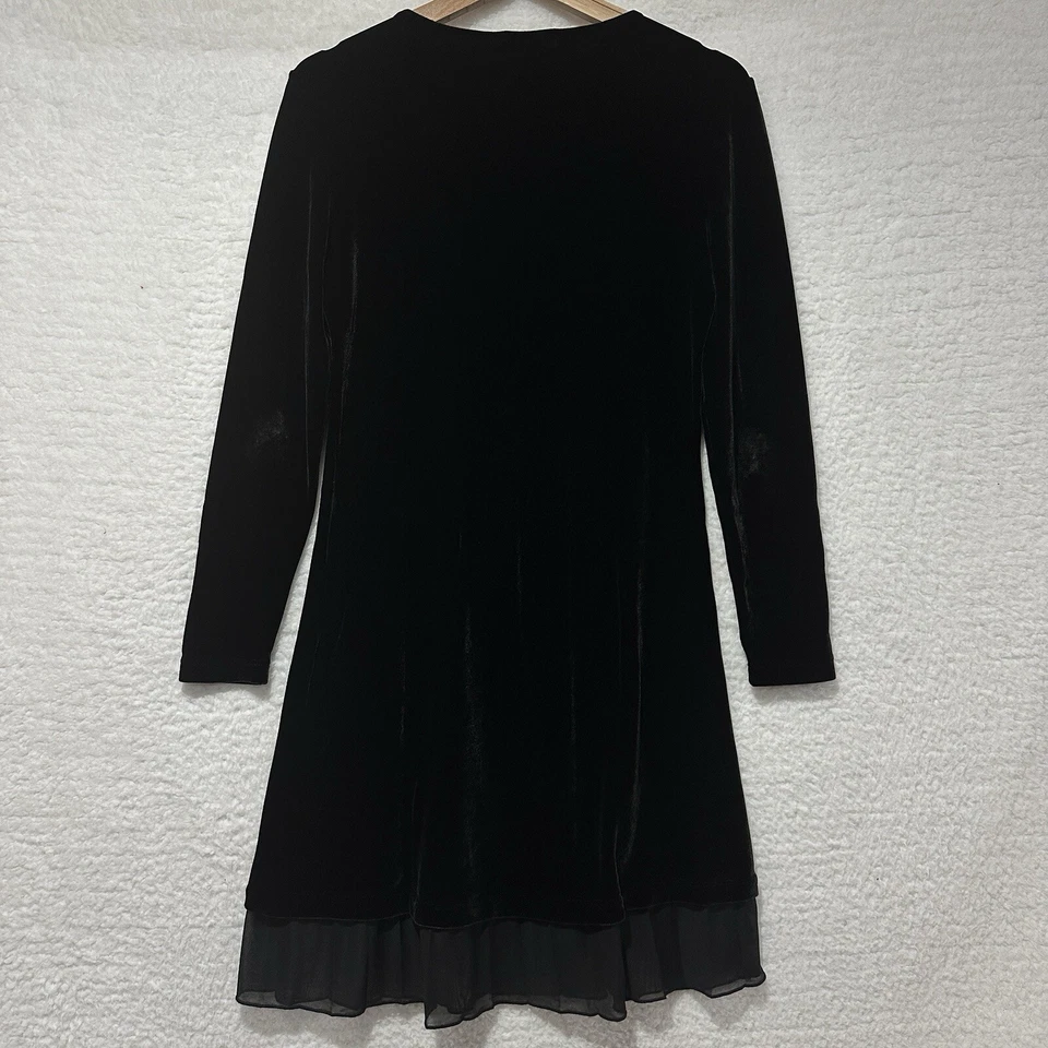 Vestido de terciopelo negro vintage Banana Republic para mujer talla pequeña hecho en EE. UU. Foto 2 de 4