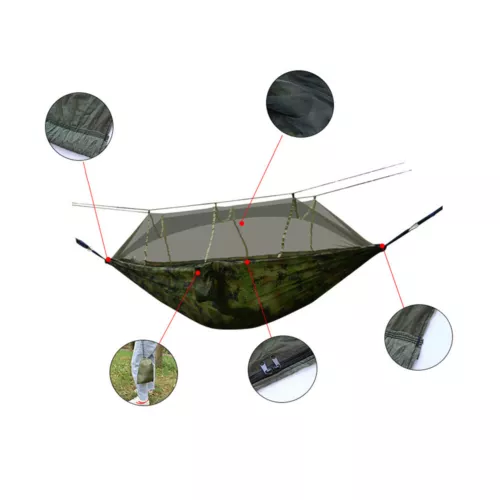 Portable Double 2 Person Camping Hammock Tent with Mosquito Net / Rain Fly Tarp - Picture 9 of 34