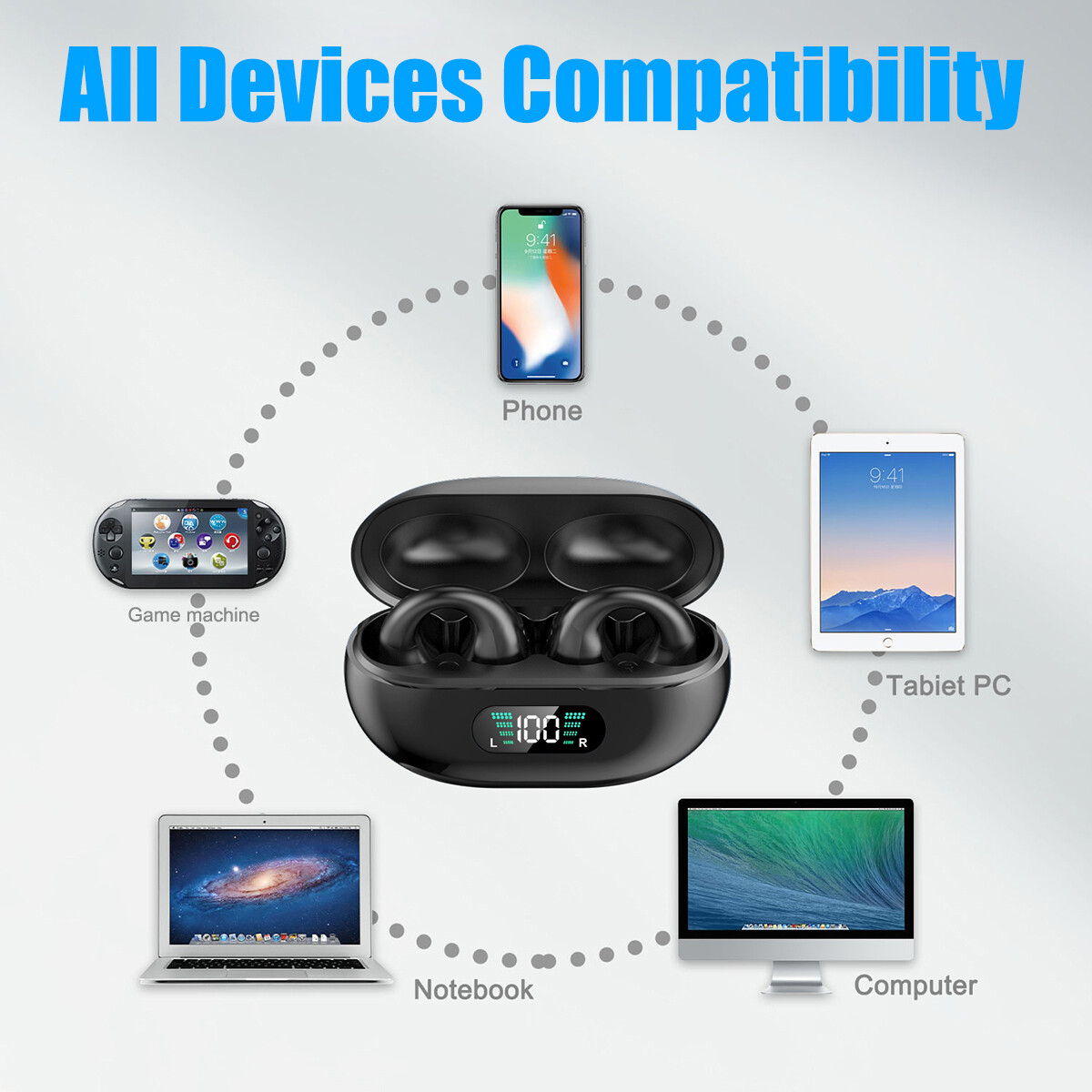 TWS Wireless Bluetooth-Ohrhörer Ohrclip Sport Headset Knochenleitung Kopfhörer_voghion.com