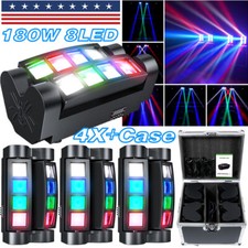 8x 180W RGBW Spider Moving Head Stage Lighting Beam DMX Disco Club DJ Light Case