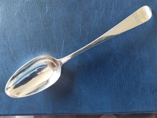 George 111 Silver old english point serving spoon hallmarks dublin 1788 75.4gm