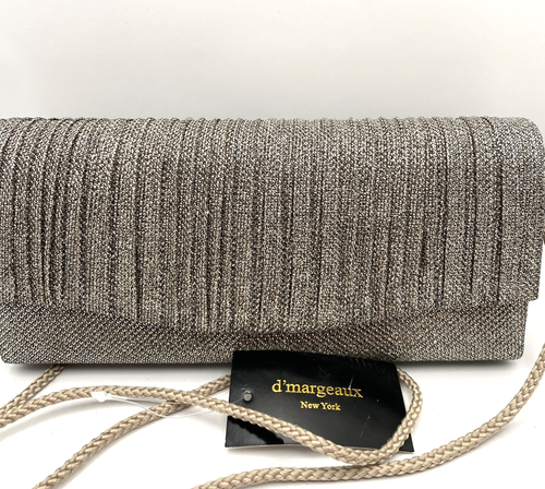 NWOT d'margeaux Gold Glitter Clutch Purse - Picture 2 of 6