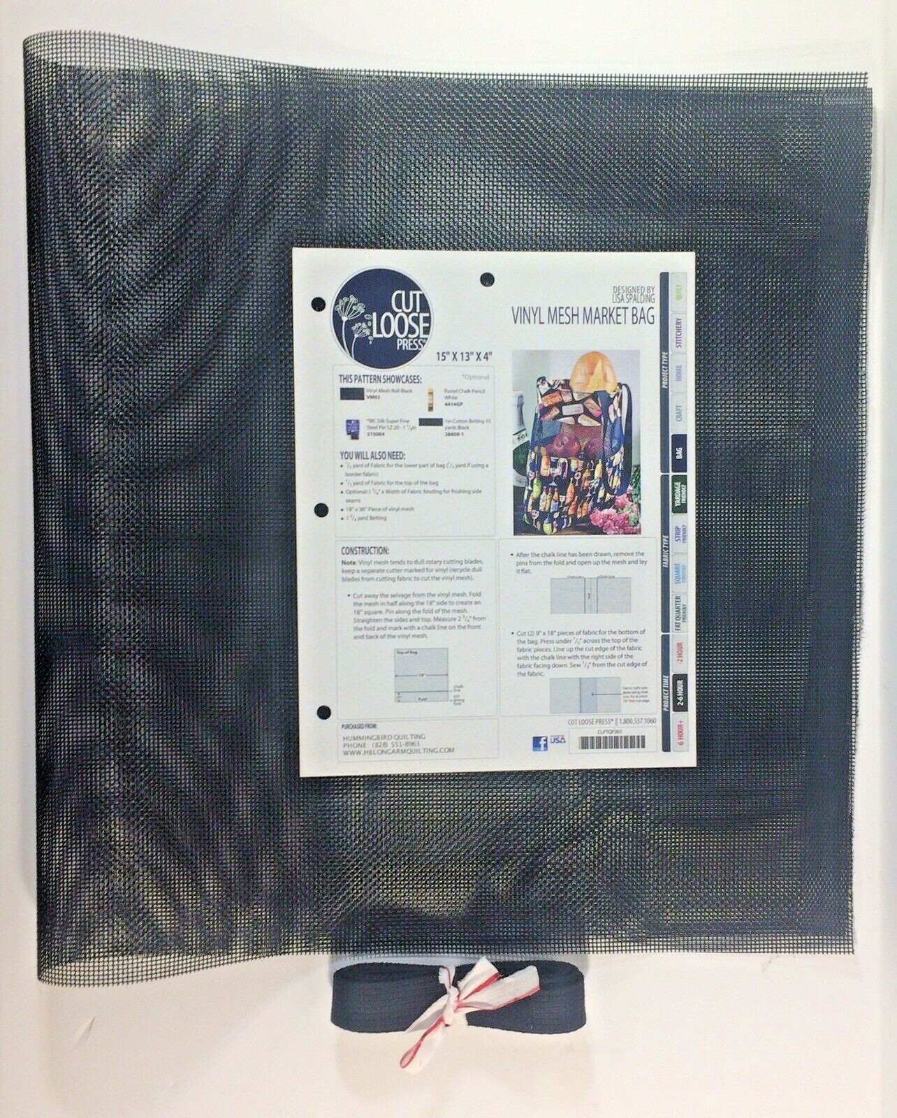 Vinyl Mesh Market Bag Kit Pattern, Mesh & Belting Just Add Fabric eBay