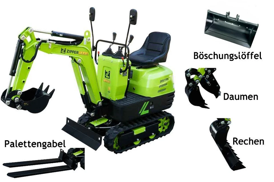 Zipper Minibagger ZI-MBGS600 SET - Bagger, Microbagger - Bild 2 von 4