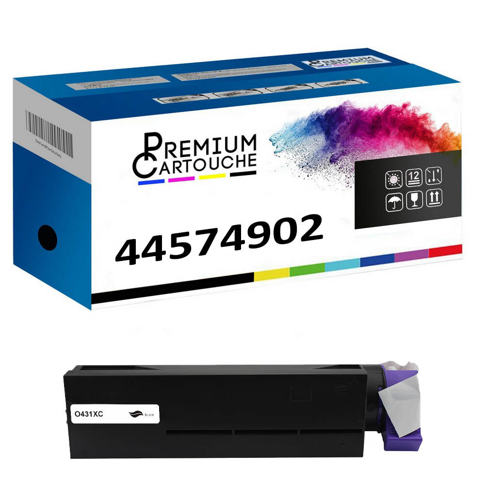 Toner noir compatible OKI 44574902 pour imprimante laser de bureau B431
