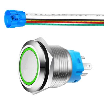 0,87 Zoll/22mm Edelstahl Drucktaster 230V AC 3A LED 1NO1NC SPDT