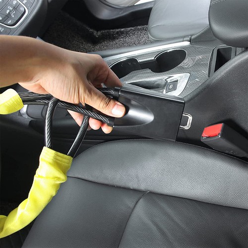 Cinturón de seguridad de acero antirrobo con bloqueo de volante de automóvil cable hebilla dispositivo seguro - Imagen 11 de 18