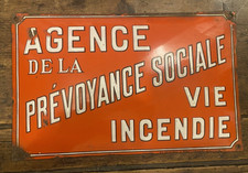Plaque émaillée ancienne bombée-Assurannce Prévoyance- ED DEWINNE Bruxelle