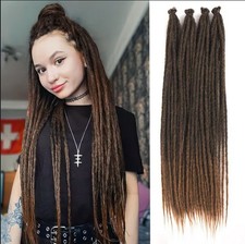 40 Strands 24" Single Ended Handmade Dreadlock Extensions Thin Dread Locs Hairs