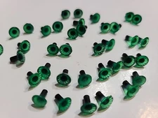 38 vntg 5mm Green Plastic Eyes Dolls, Puppets, owls, fishing lure, polymer clay