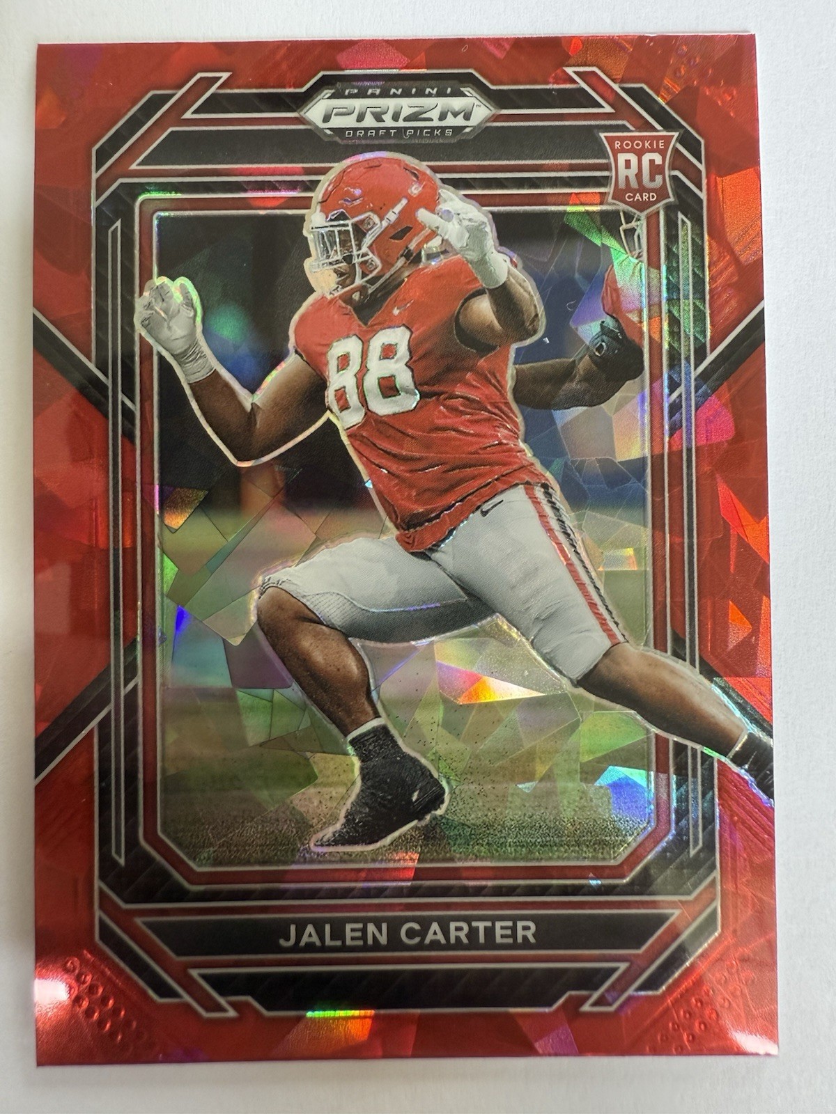Jalen Carter - 2023 Panini Prizm Draft Picks - #163 Red Ice Prizm (RC)