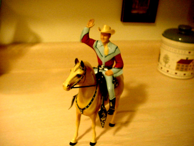 VINTAGE HARTLAND 1950'S ROY ROGERS & TRIGGER ACTION FIGURE, NO GUNS, VG ++