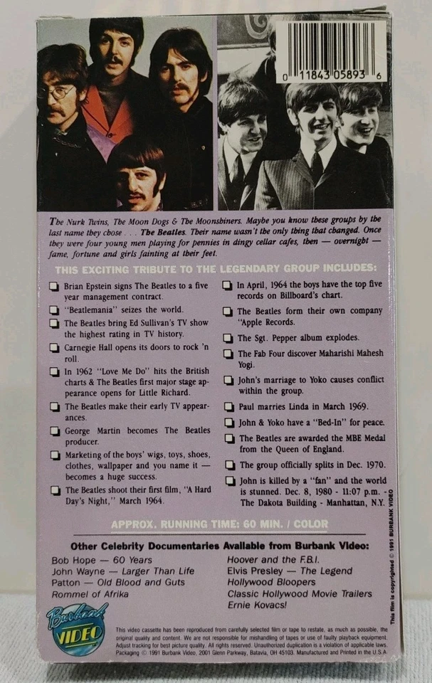 The Beatles 3 Tape VHS Bundle: The Beatles 1991. Making Of A Hard Day's Night... - Image 4 of 4