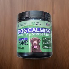 120 ct Dog Calming Anxiety Stress Relief Hemp Melatonin Soft Chews supplement