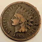 1869 US Indian Head Cent! FINE Details! Semi Key Date