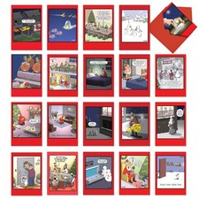 20 Assorted Funny Christmas Greeting Cards with Envelopes - Whyatt's Wonderland