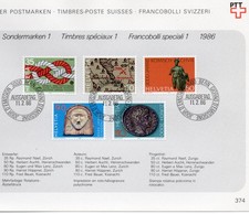 Schweiz, First Day Sheets, 1986-89, M1308-12, 1313, 1314, 1315-16, 1321-26,