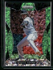 2019 Panini Prizm #49 Jose Urena Lime Green Donut Circles Prizm #/199
