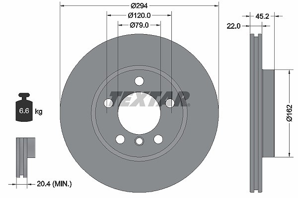 2X Textar Bremsscheibe Vorderachse FüR Mini-image