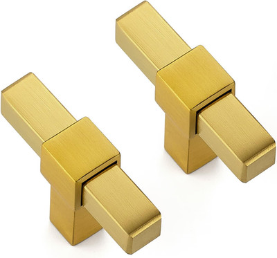 10 Pack Gold Cabinet Knobs 2 Inch - Brushed Brass Drawer Knobs Single Hole Gold 