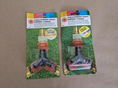Gardena Garden Hose Fitting 3 Way Y Connector Adapter Splitter Lot of 2 Pc #6934