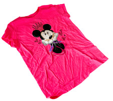 Disney Girls Minnie Mouse Graphic Pink Short Sleeve Shirt Size Medium
