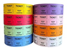 Double Roll Raffle Tickets 16000 Tickets 8 Rolls/Colors 50/50 Raffle Tickets
