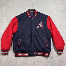 Atlanta Braves JH Design Jacket Reversible Mens 3XL Navy Red MLB Baseball